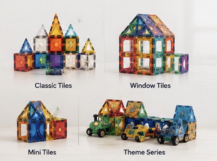 Classic, window, mini, and themed magnetic tile directions