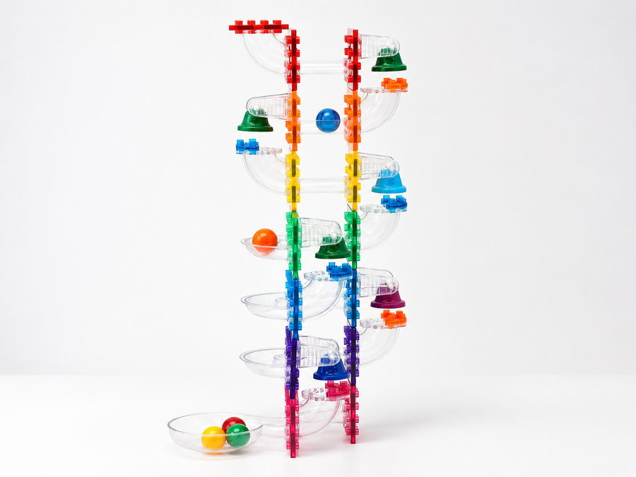 Marble run magnetic toy system